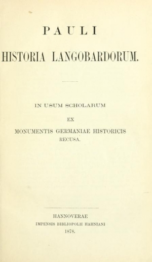 обложка книги Historia langobardorum - Paulus Diaconus