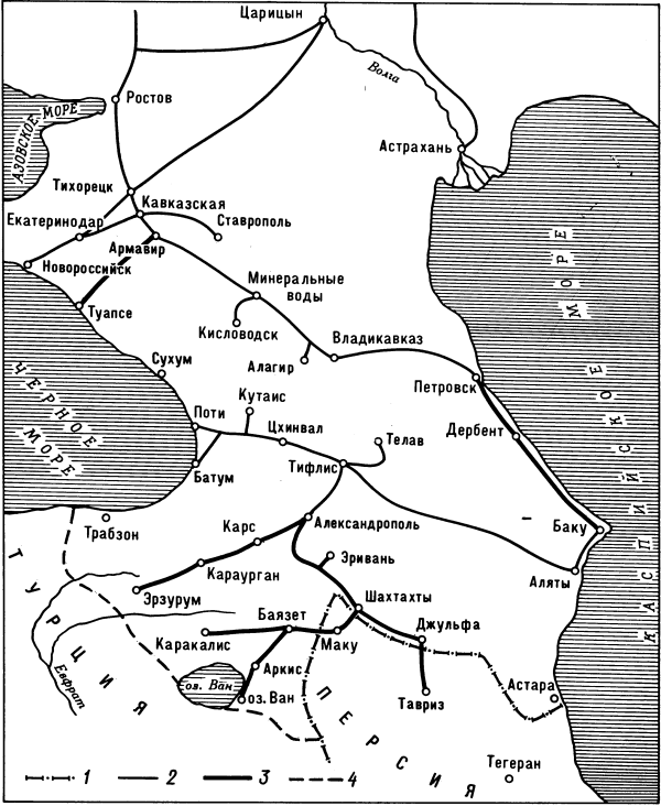 Закавказская железная дорога схема