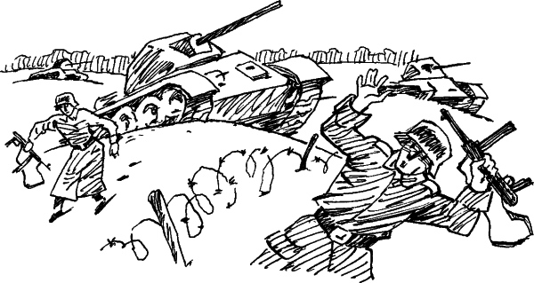 В старом танке читать. Третий танк Катаев. Рисунок про войну. Сталинградская битва для раскрашивания.