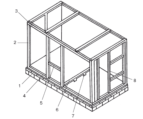 Чертеж каркасного сарая