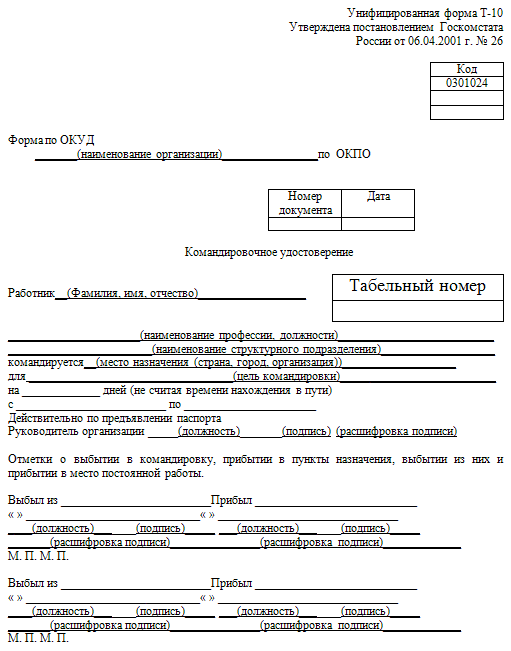 План подготовки к командировке руководителя