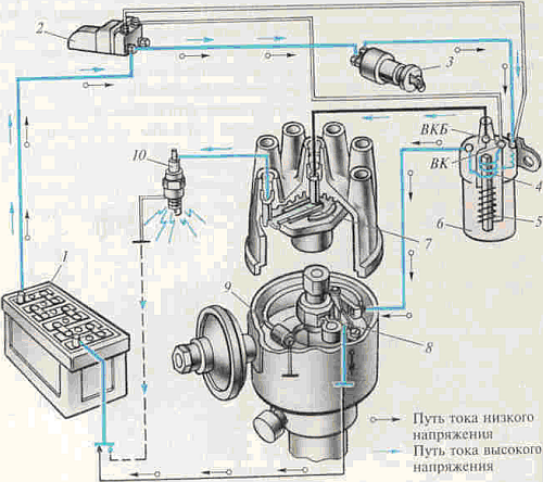 Схема зажигания зил 130 бесконтактная