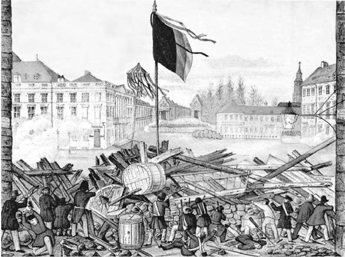 Революции в европе xix в. Баррикады в Берлине 1848. Баррикады во Франции 1848. Революция в Германии 1848-1849.