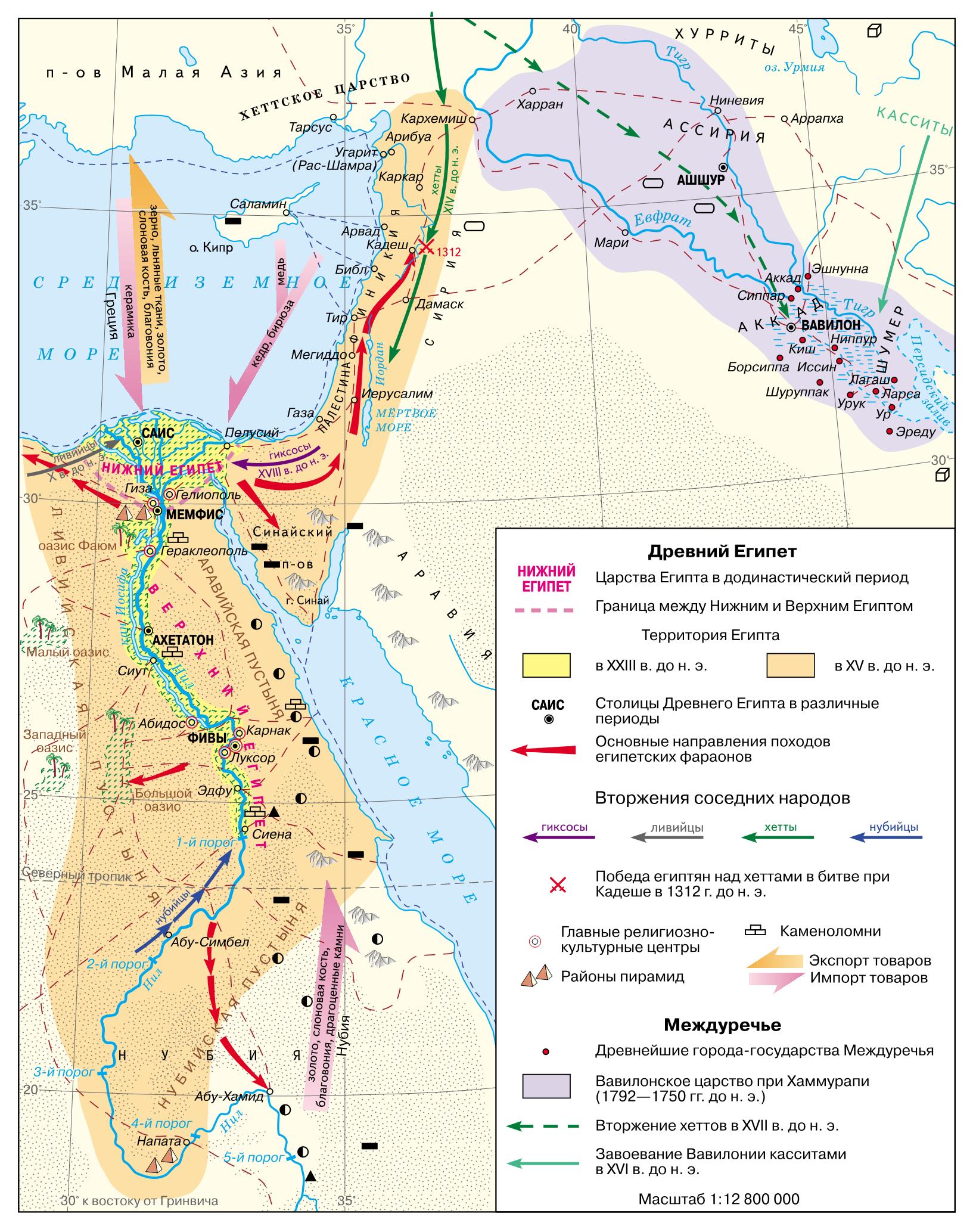 Карта древнего египта 5 класс история древнего египта