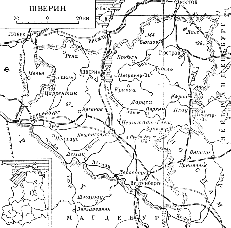 Подробная карта гдр с маленькими городками