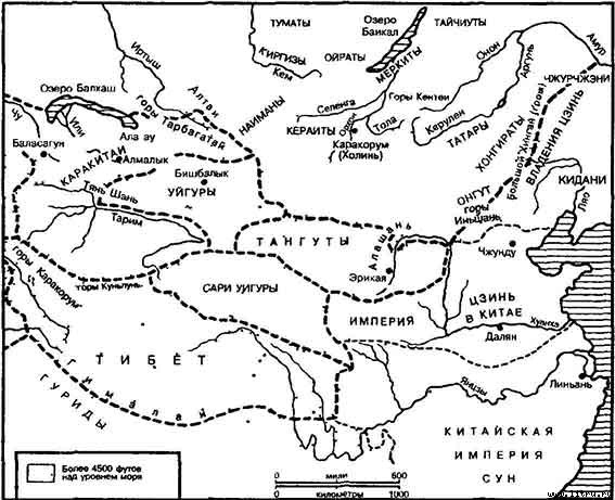 Карта расселения монголов