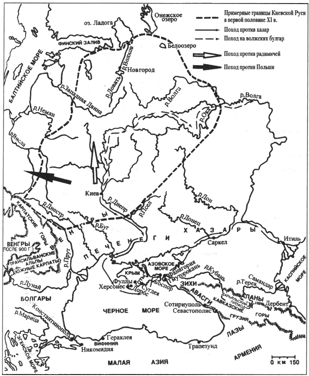 Походы древнерусских князей карта