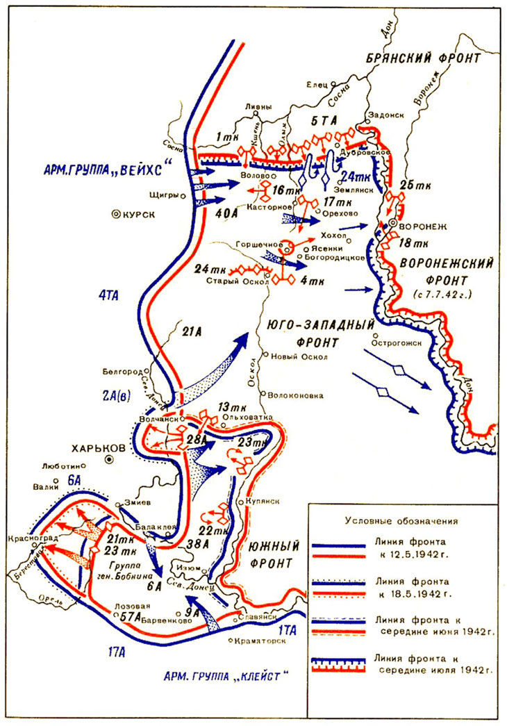 План боевых действий советского командования в летней кампании 1942 г предусматривал сосредоточение