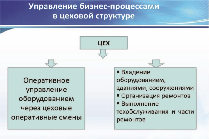 Схема инфраструктуры производства с бесцеховой структурой