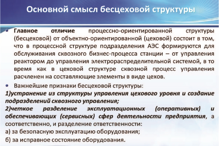 Схема инфраструктуры производства с бесцеховой структурой