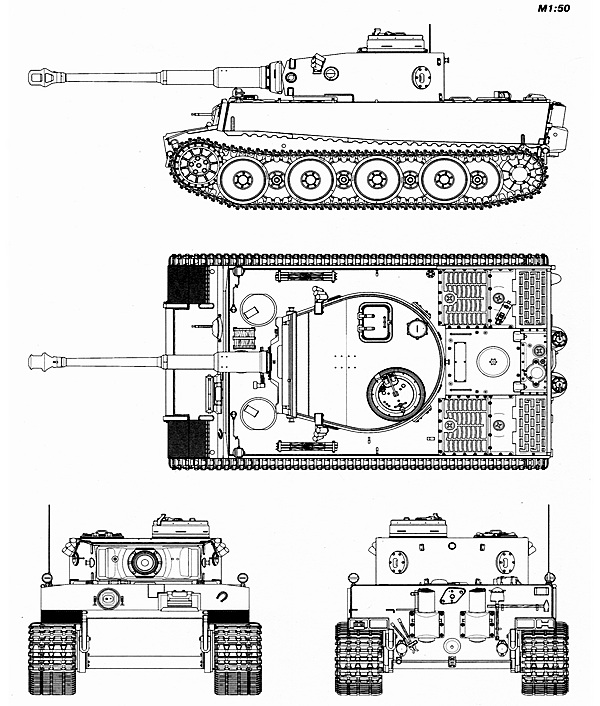 Тигр чертеж. Танк тигр 1942. PZKPFW vi Ausf.h1 