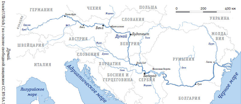 Где протекает дунай карта