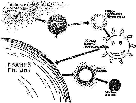 Схема образования звезд