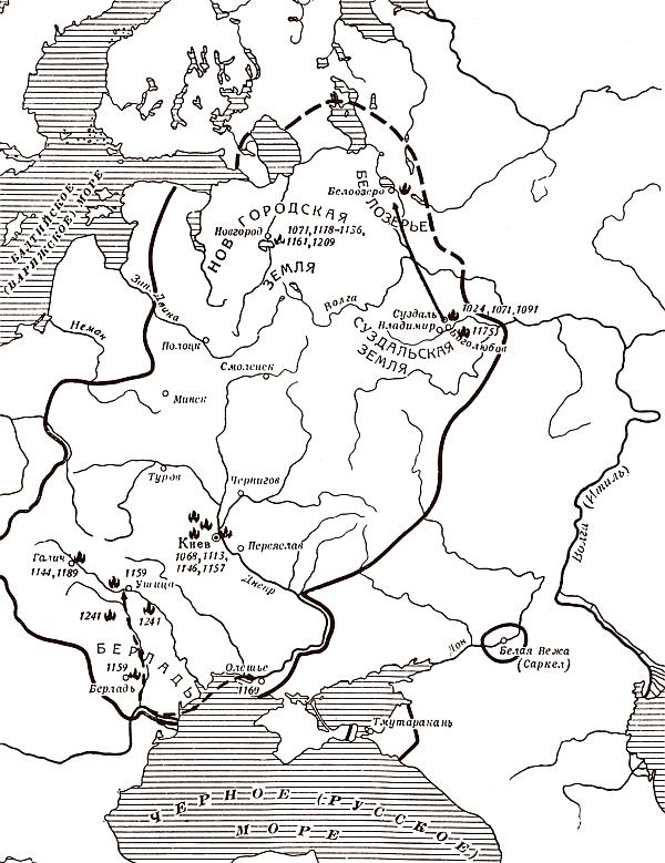 Русь в 9 начале 12 века карта