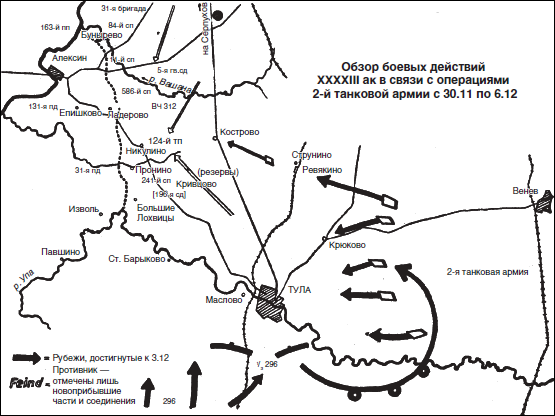 Оборона тулы в 1941 году карта