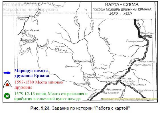 Поход ермака контурная карта