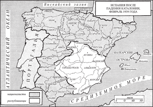 Карта испании 1936