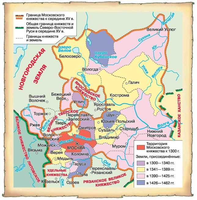 Границы московского княжества карта