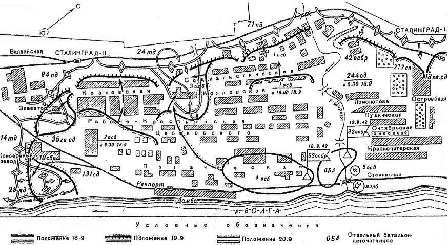 Карта сталинграда 1942 года с улицами и домами