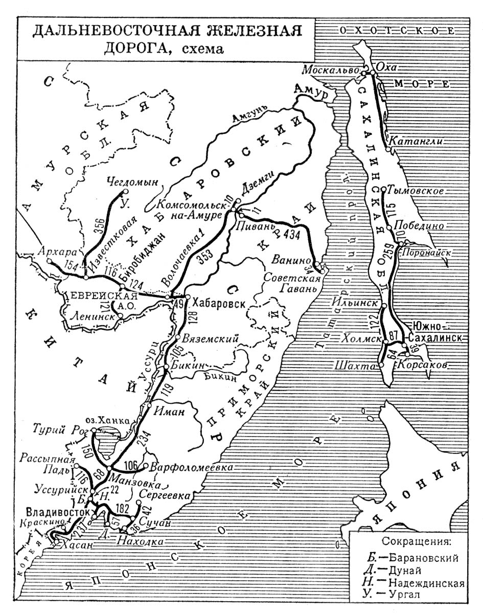 Дальневосточная железная дорога схема