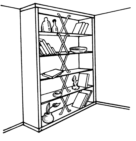 Книжный шкаф рисованный