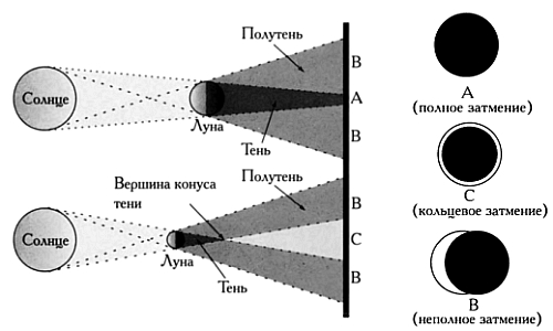 Схема образования полутени