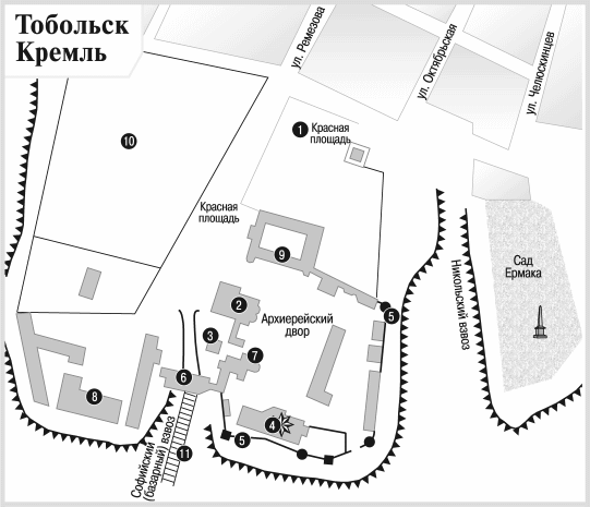 Карта тобольска с достопримечательностями