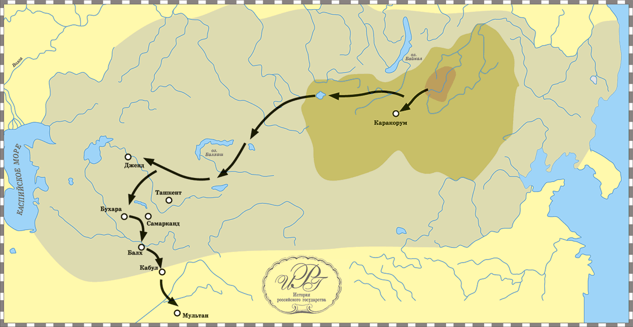 Походы чингисхана карта