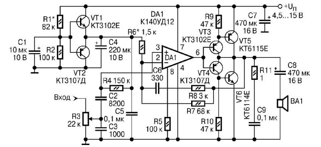 Оу на транзисторах схема