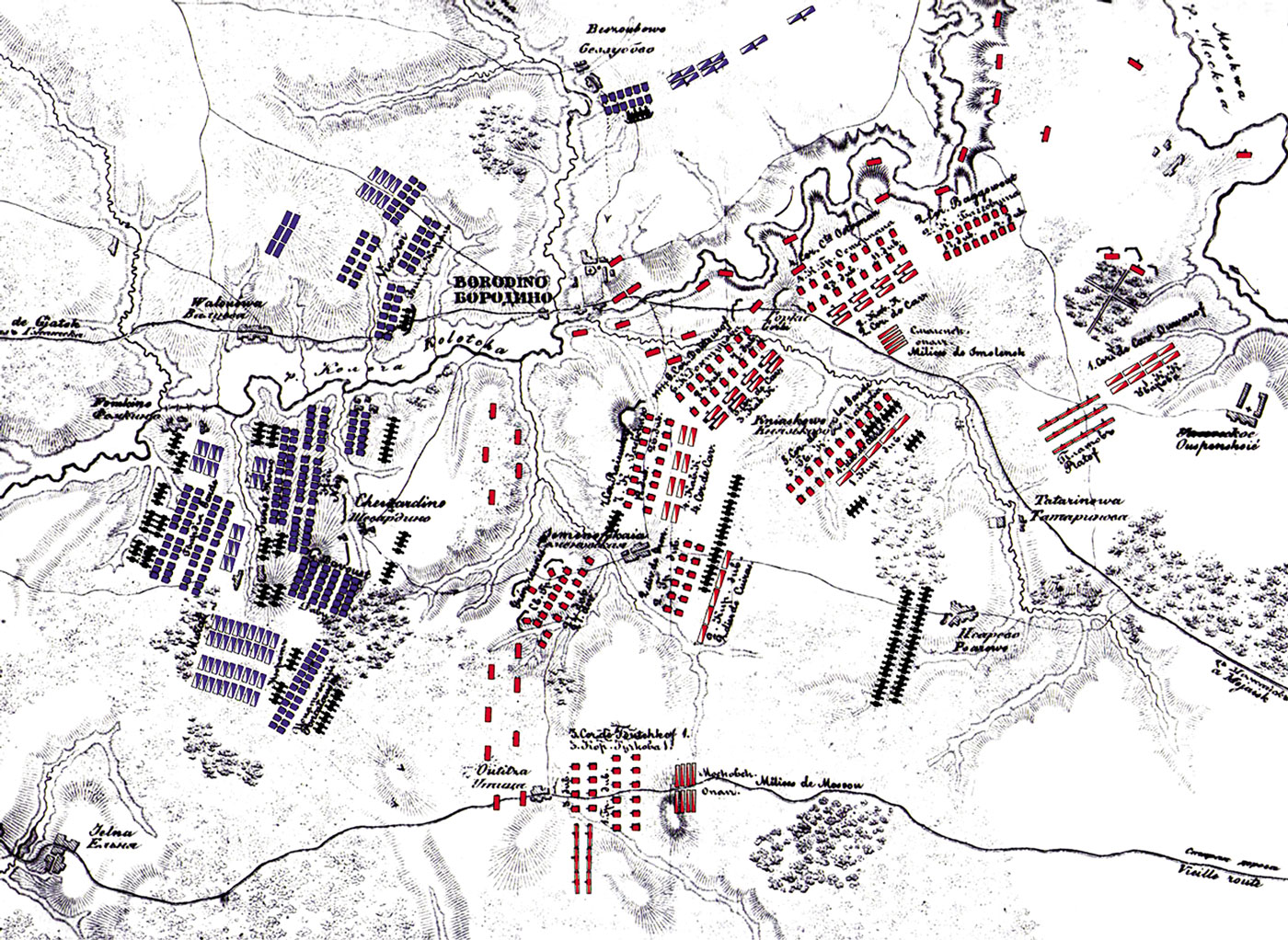 Расположение русских. Бородинская битва схема расположения войск. Бородинское сражение 1812 схема боя. Битва при Бородино 1812 карта. Бородинская битва 1812 схема битвы.