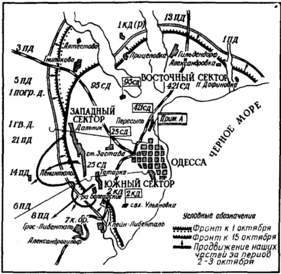 Оборона одессы 1941 карта