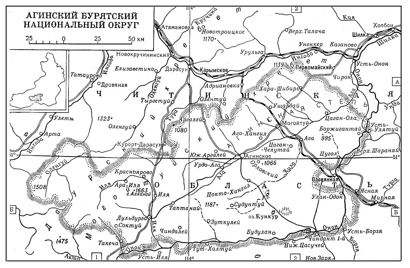 Карта агинское забайкальский