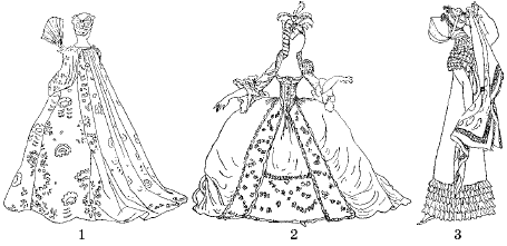 Рисунок бального платья 18 века