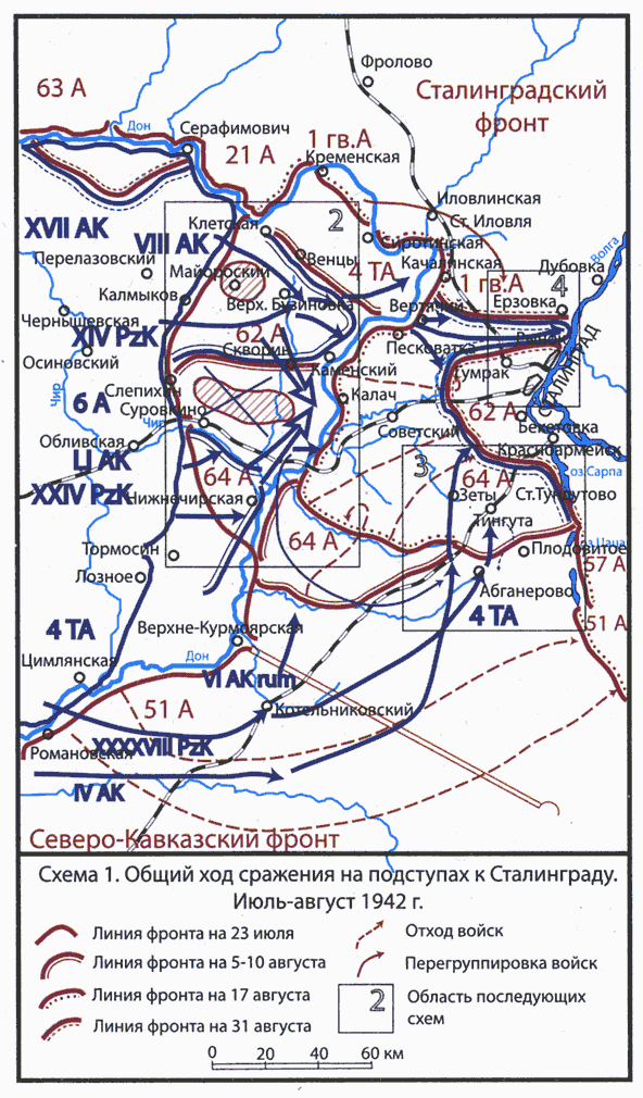 Карта обороны сталинграда в 1942 году