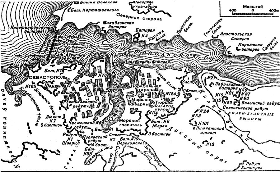 Карта оборона севастополя 1854